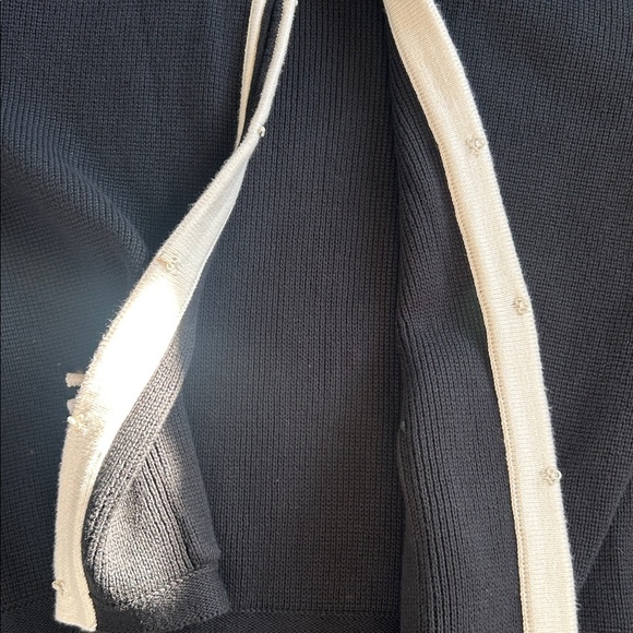 J. Crew Emilie Sweater Lady Jacket - Black and White Striped Contrast Trim - Picture 12 of 14